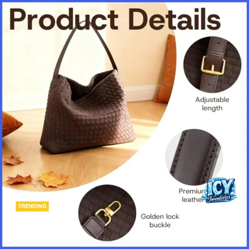 Faux Suede Woven Hobo Tote Bag Shoulder Handbag